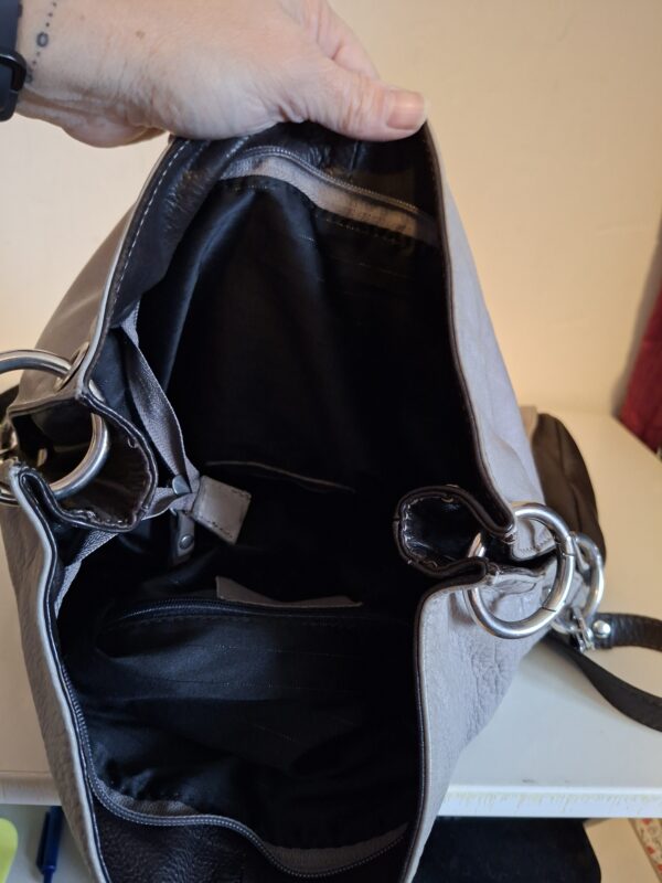 VERA PELLE beige leren schoudertas - Italiaans leer