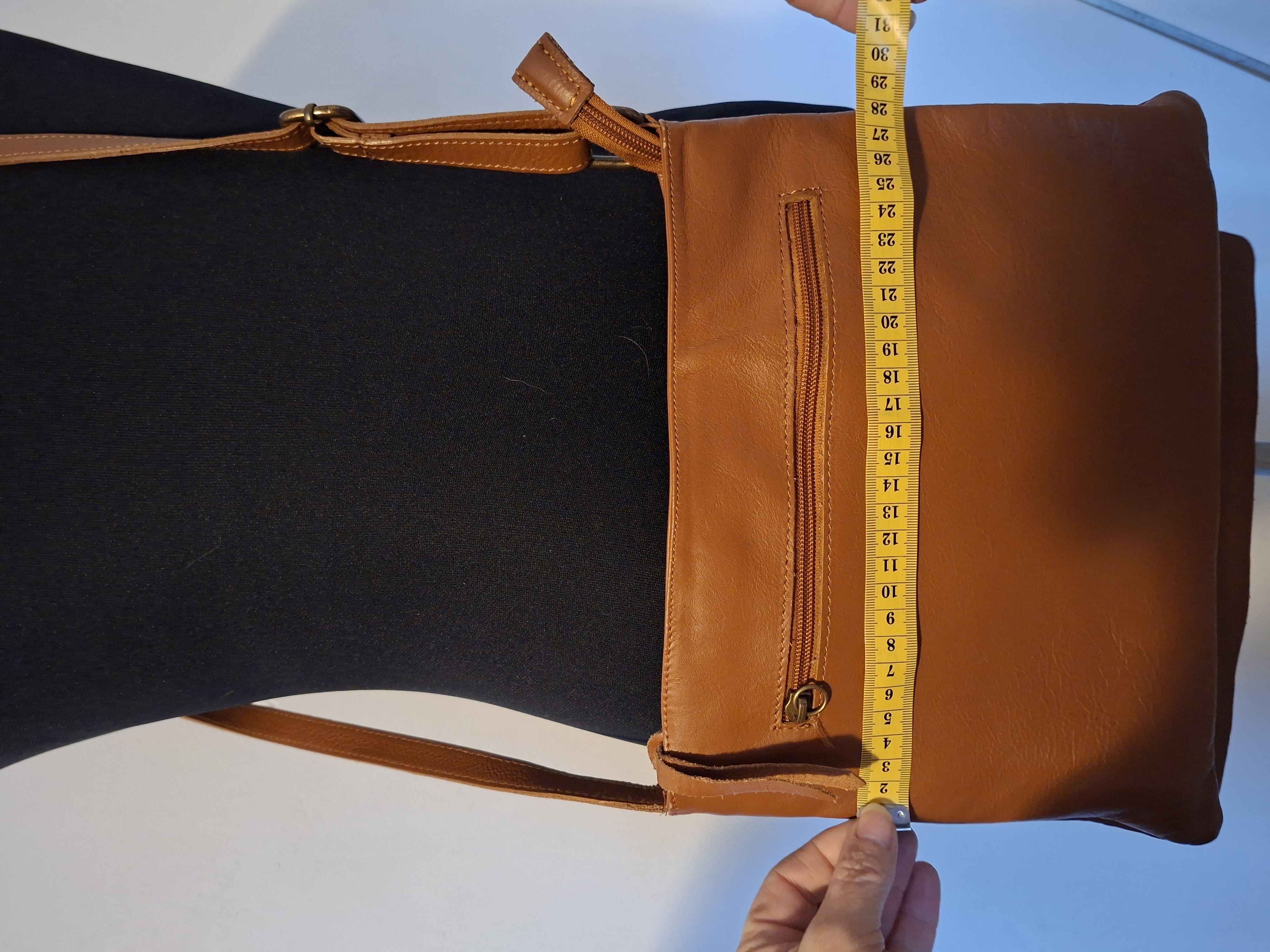 VERA PELLE cognac leren schoudertas - Italiaans leer