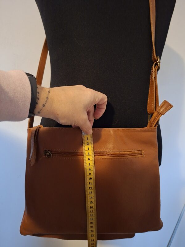 VERA PELLE cognac leren schoudertas - Italiaans leer