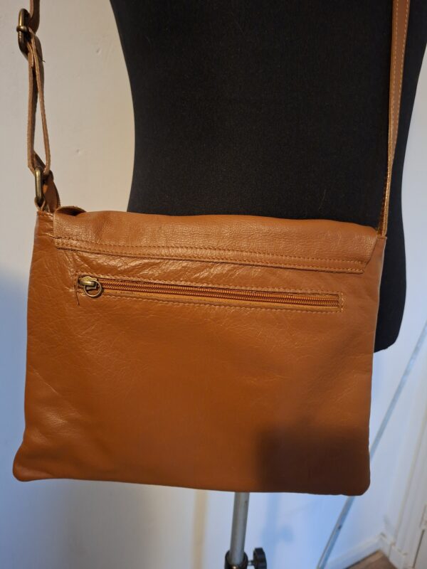VERA PELLE cognac leren schoudertas - Italiaans leer