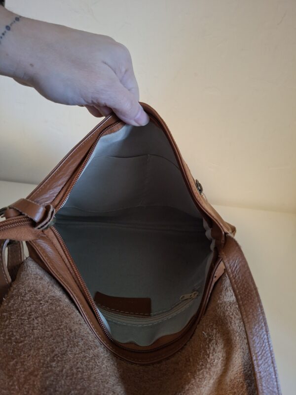 VERA PELLE cognac leren schoudertas - Italiaans leer