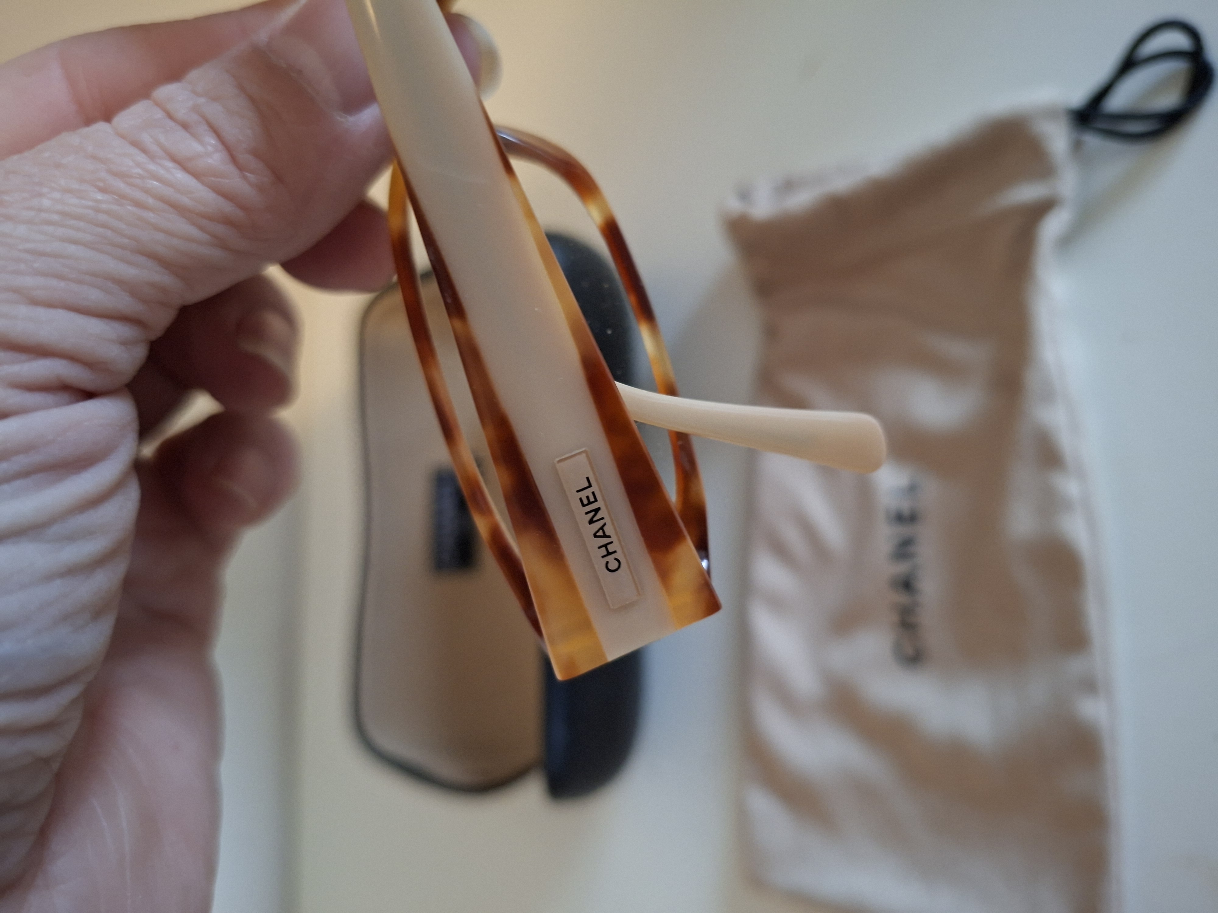 CHANEL leesbril in havana print met originele koker