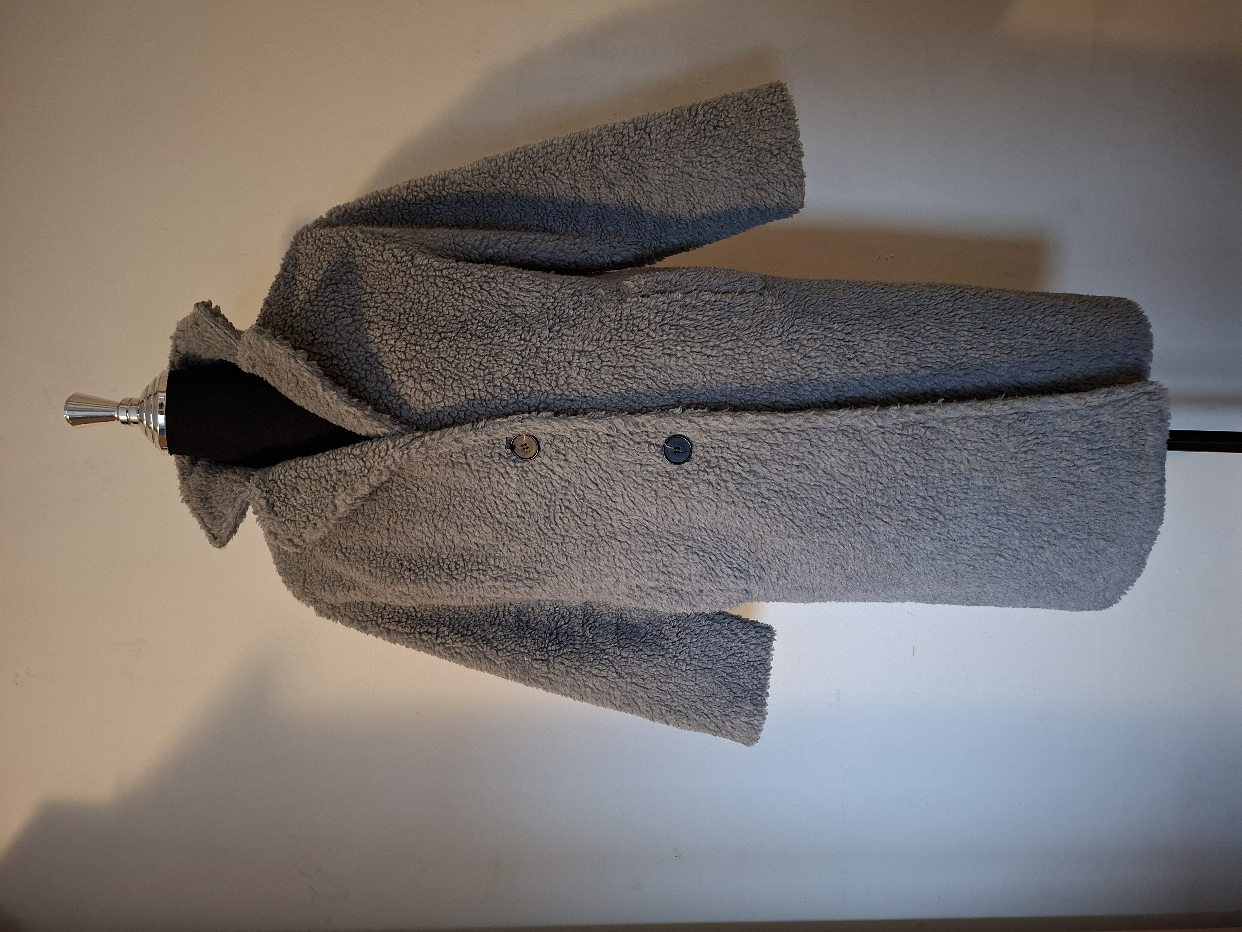 Grijze teddy jas met kraag - Maat 50/52 - Made in Italy