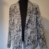 XL Collectie blazer met slangenprint - Zwart/wit