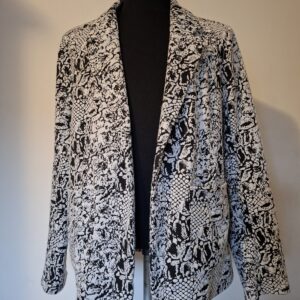 XL Collectie blazer met slangenprint - Zwart/wit