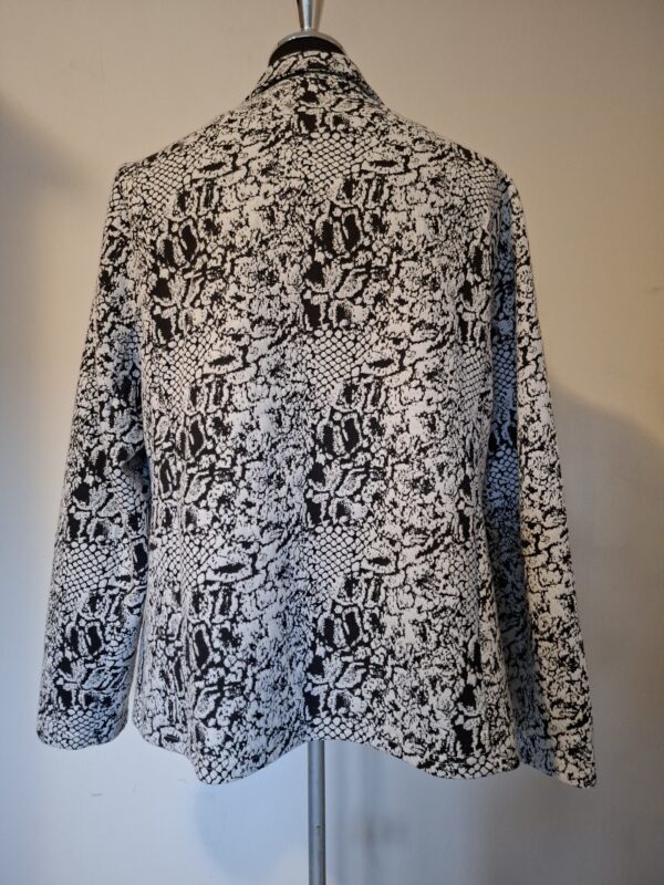 XL Collectie blazer met slangenprint - Zwart/wit