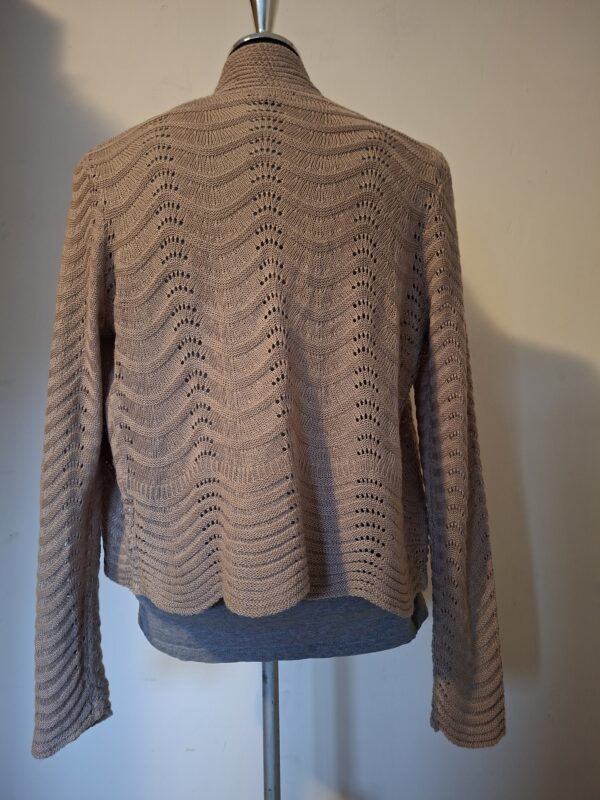 Kiabi gebreid kort vestje met opengewerkt patroon - Taupe/beige