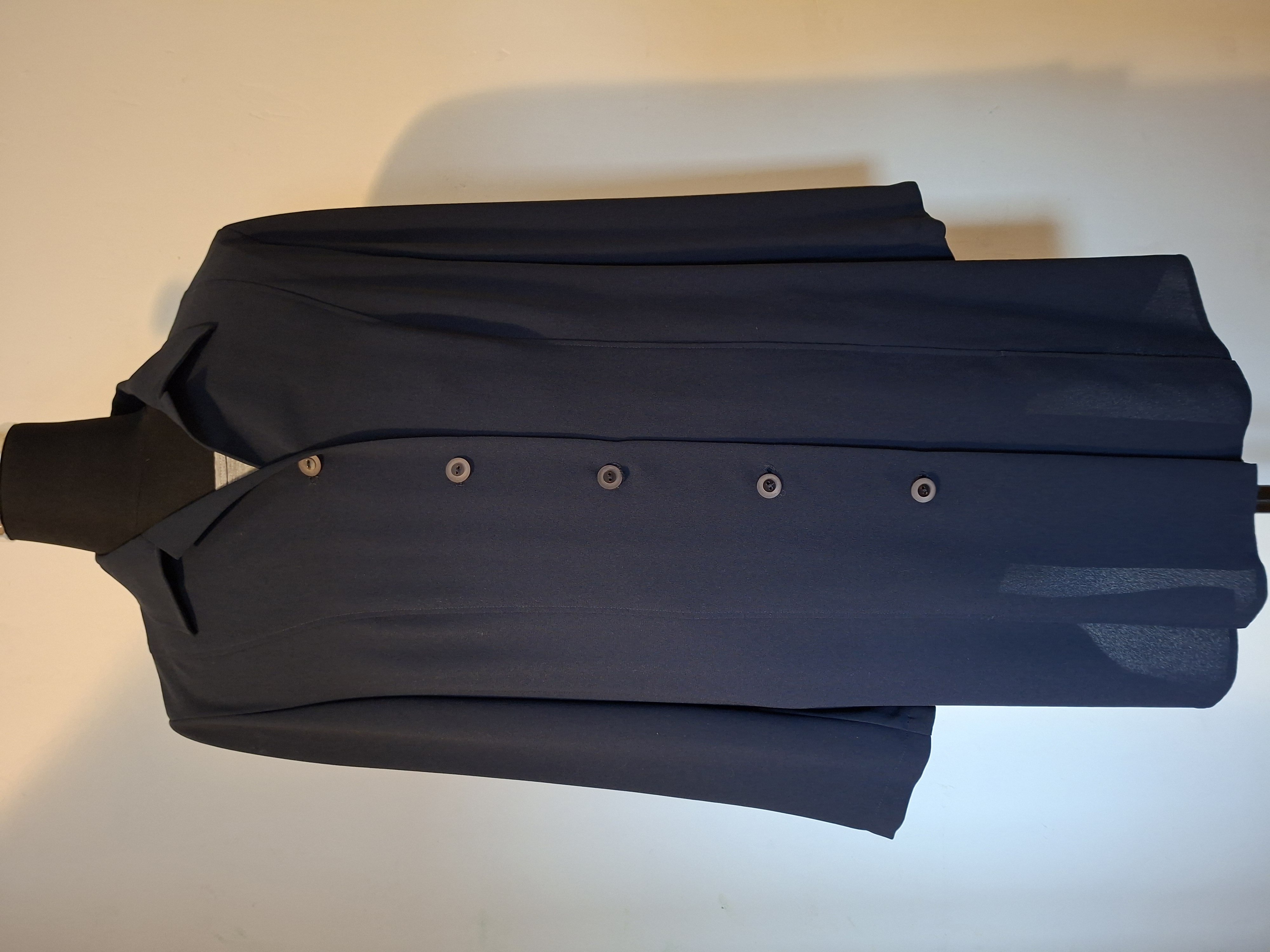 Rio lange blouse met kraag - Donkerblauw - Maat 46