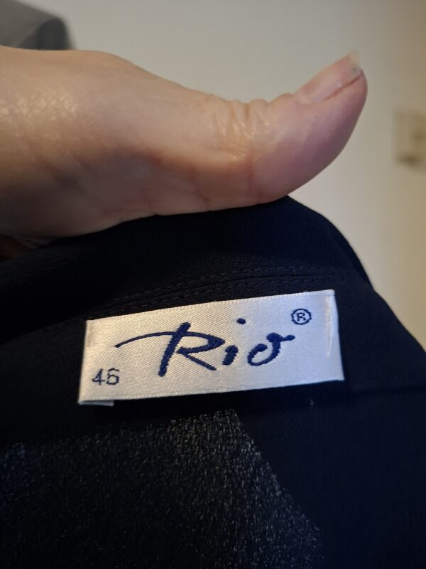 Rio lange blouse met kraag - Donkerblauw - Maat 46