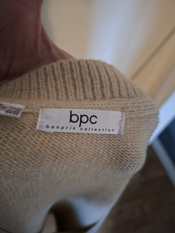 BPC Bonprix Collection mouwloos gebreide tuniek - Beige/ecru - Maat 48/50