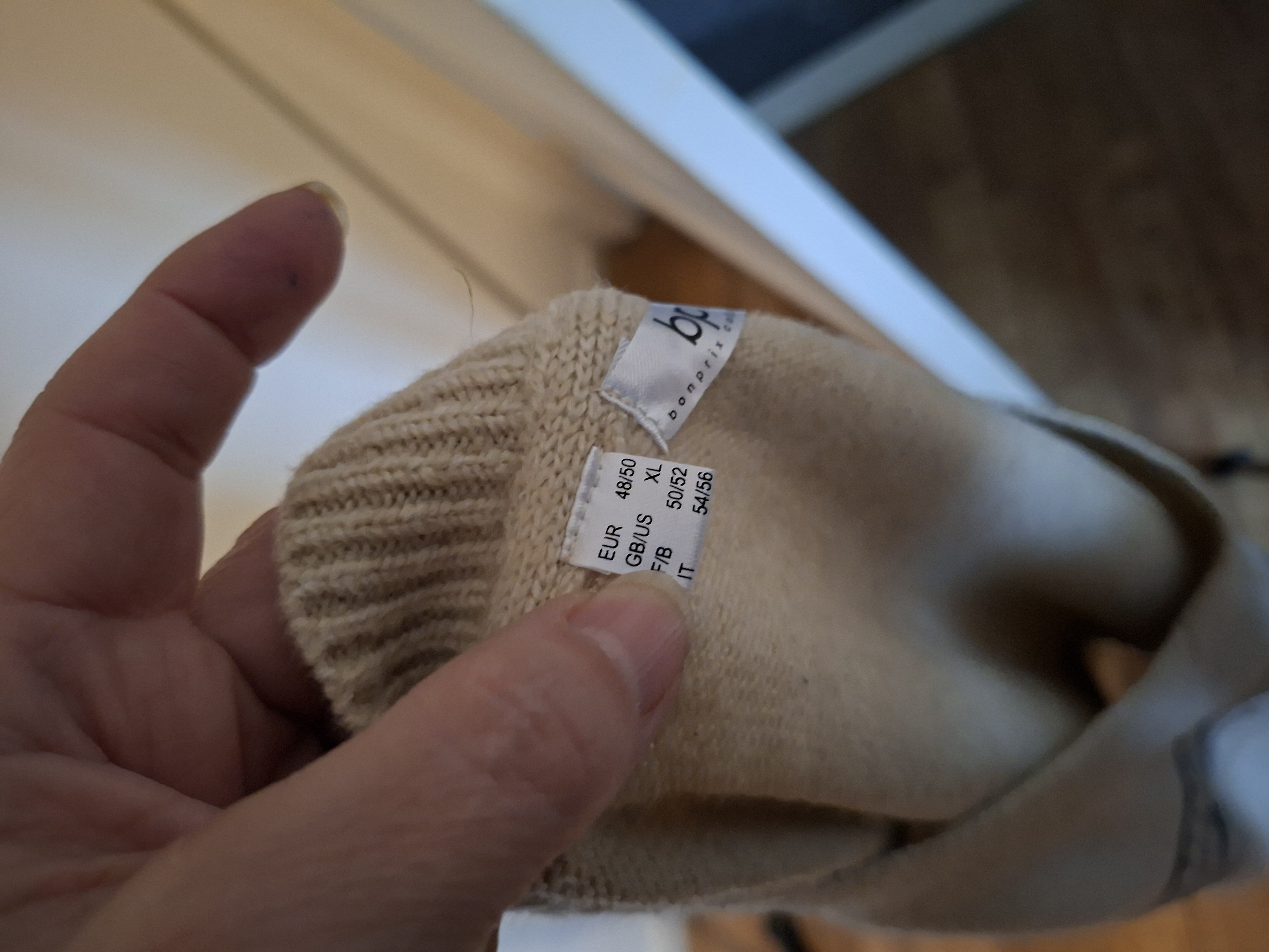 BPC Bonprix Collection mouwloos gebreide tuniek - Beige/ecru - Maat 48/50