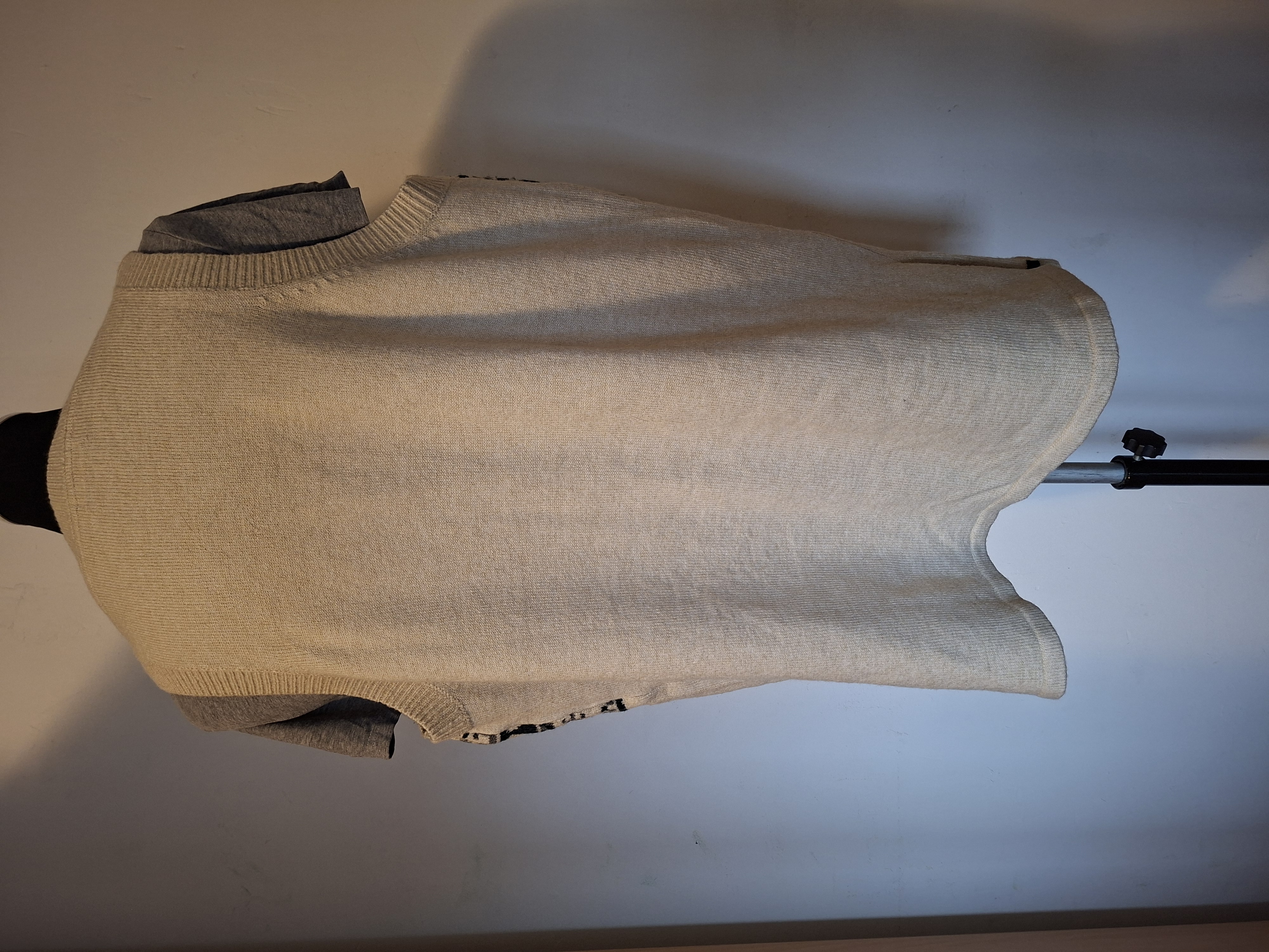 BPC Bonprix Collection mouwloos gebreide tuniek - Beige/ecru - Maat 48/50