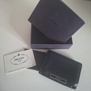 Prada portemonnee zwart leer met doos en certificaat
