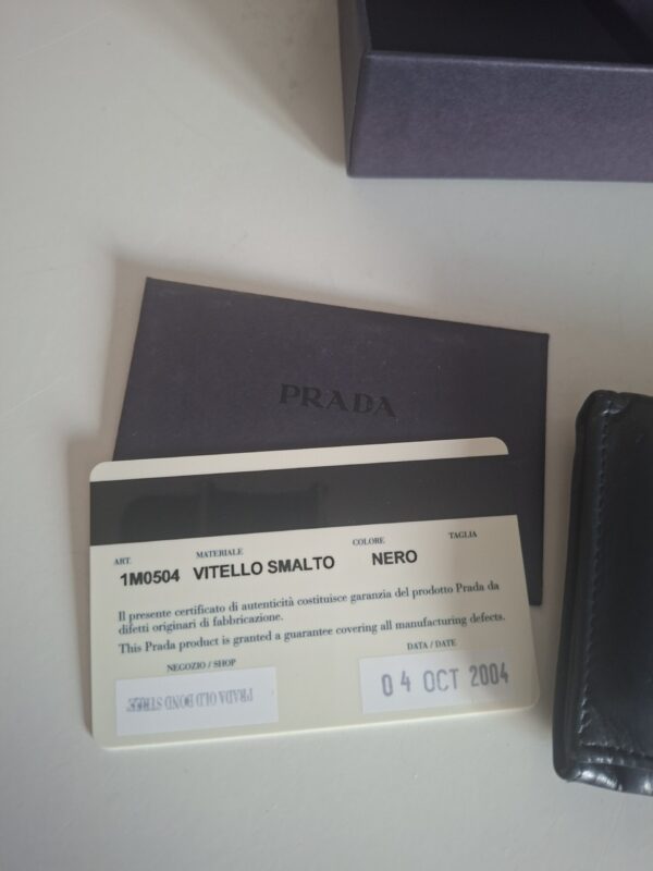Prada portemonnee zwart leer met doos en certificaat