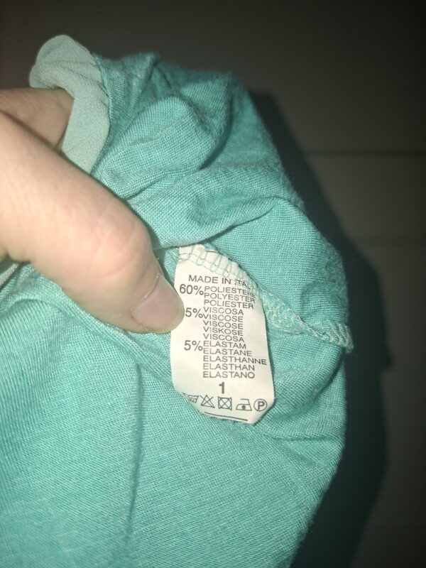 Italiaanse mintgroene dubbellaagse top maat M