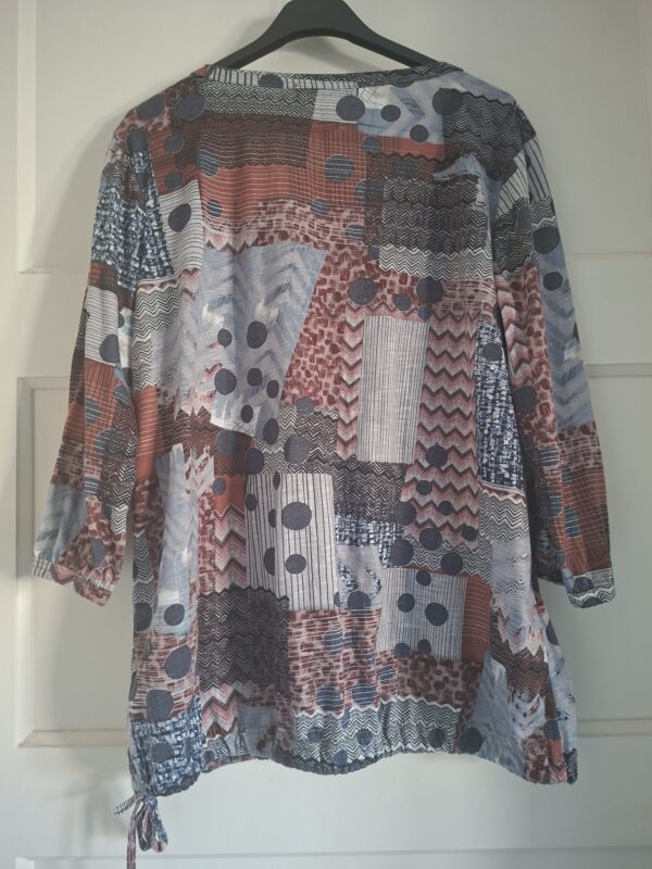 Paprika tuniek met patchwork print maat T2 (44/46)