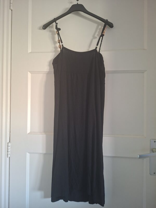 Yessica zwart minijurkje met houten kralen maat M