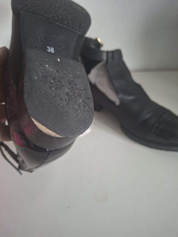 Zwarte leren schoenen open model maat 38