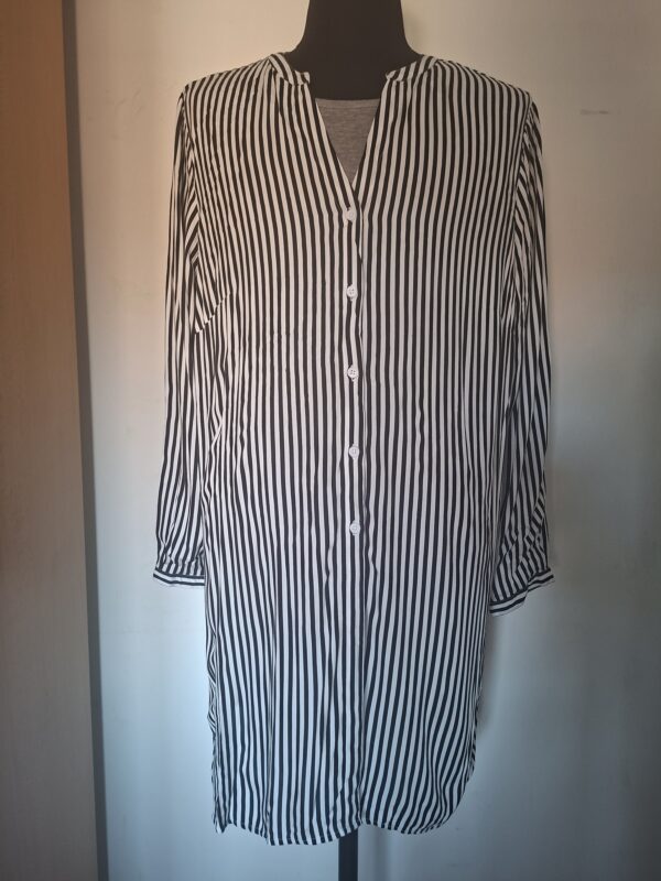 Body Flirt lange blouse/tuniek - Zwart-wit gestreept - Maat 50