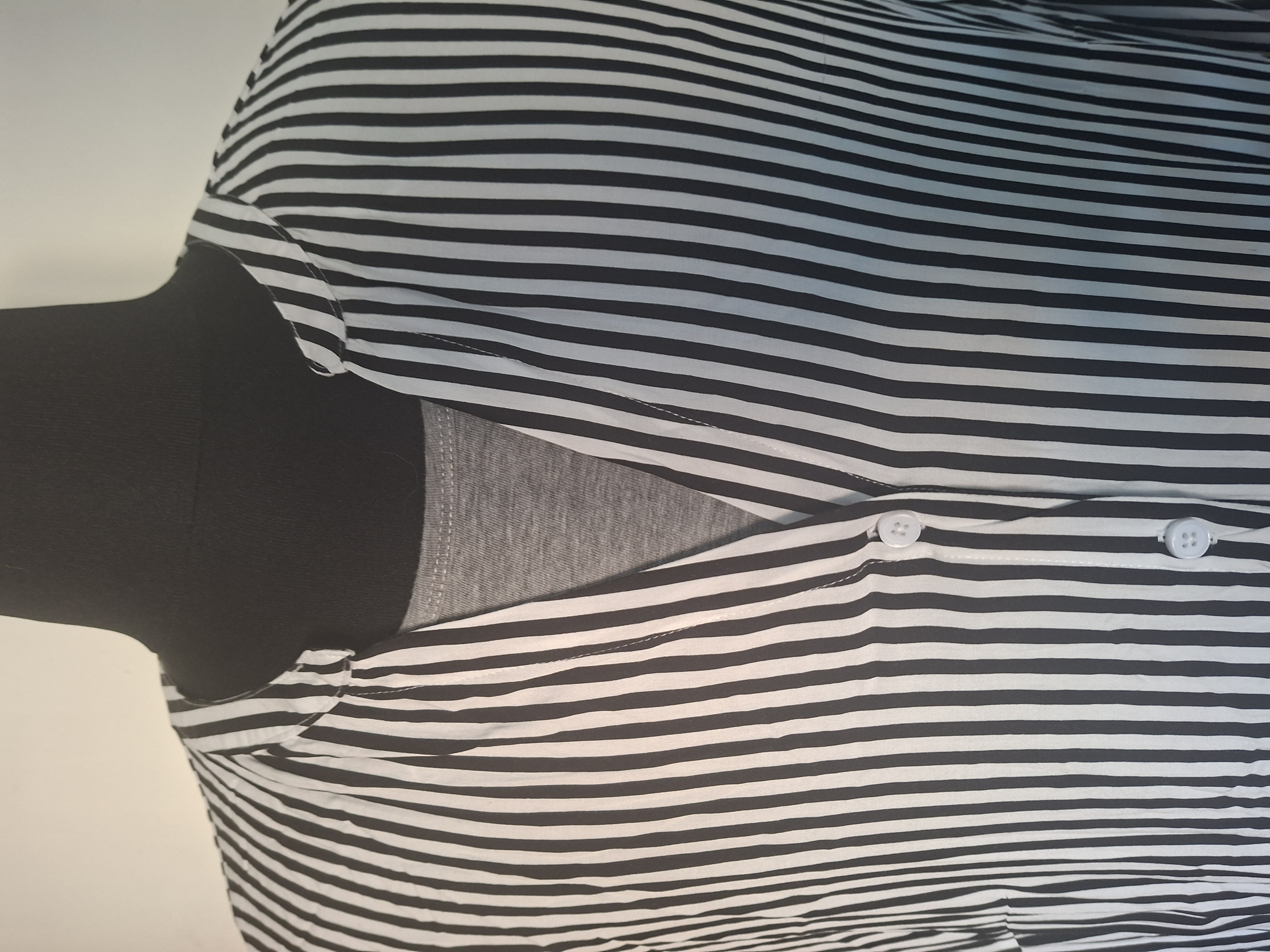 Body Flirt lange blouse/tuniek - Zwart-wit gestreept - Maat 50