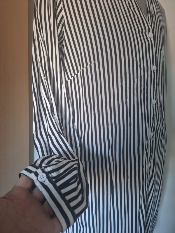 Body Flirt lange blouse/tuniek - Zwart-wit gestreept - Maat 50