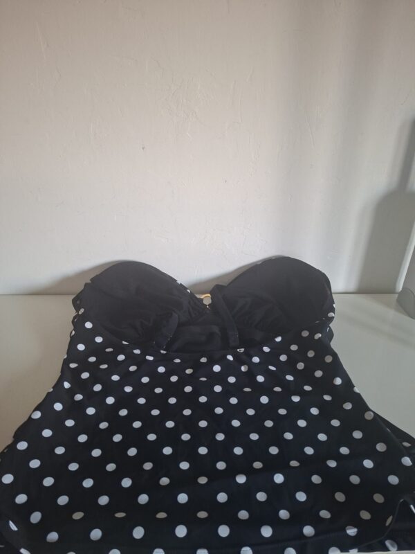 Esmara tankini top - Zwart met witte stippen - Maat 48D