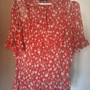 The Kooples blouse rood bloemenprint chiffon maat L
