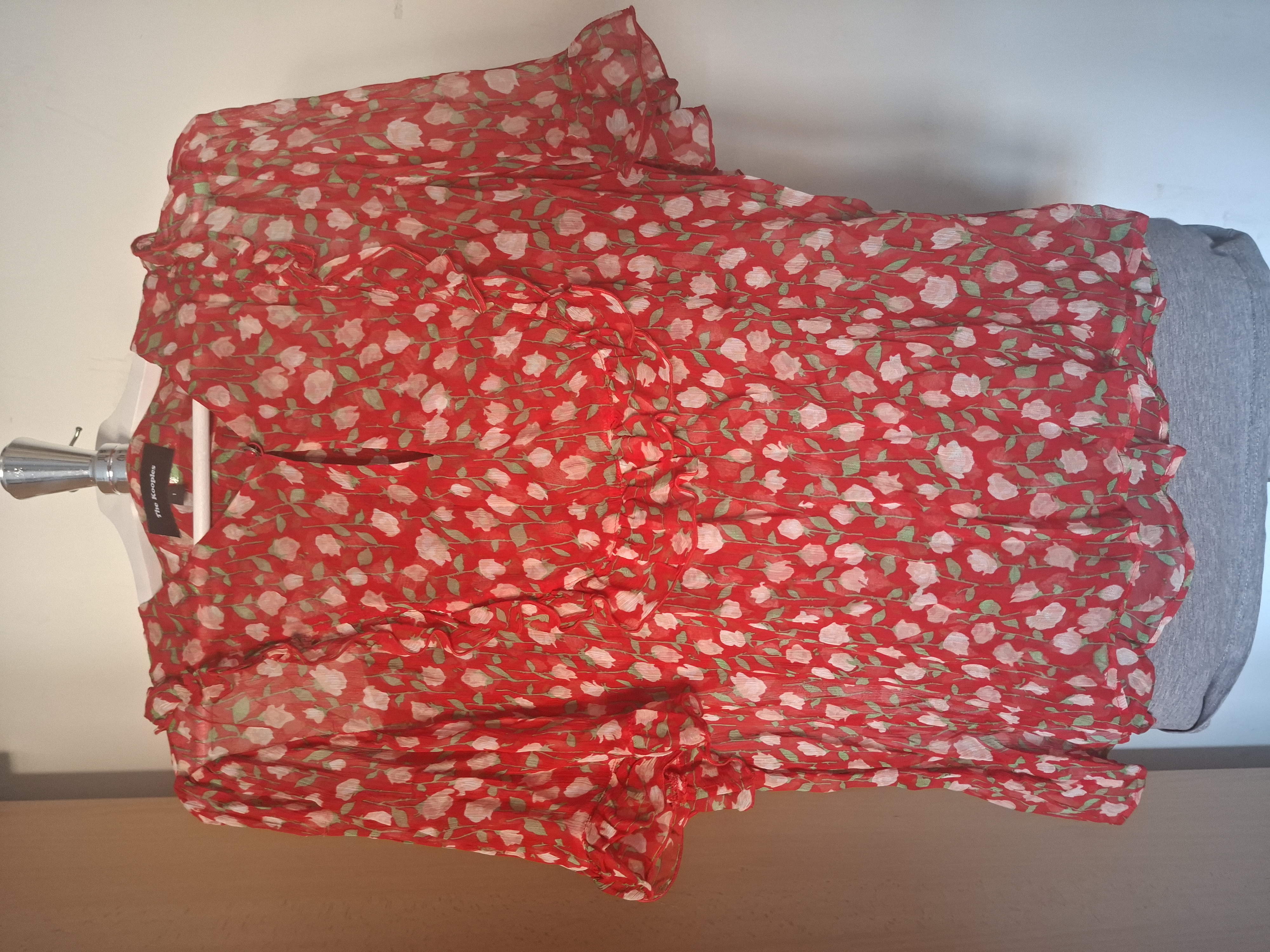 The Kooples blouse rood bloemenprint chiffon maat L