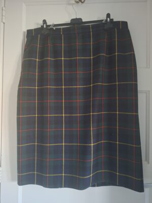 20260226_113314 Vintage Rok Schotse Ruit Groen/Blauw Maat 50