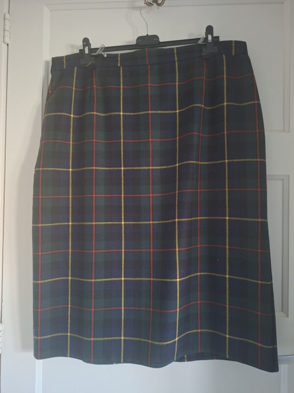 Vintage Rok Schotse Ruit Groen/Blauw Maat 50