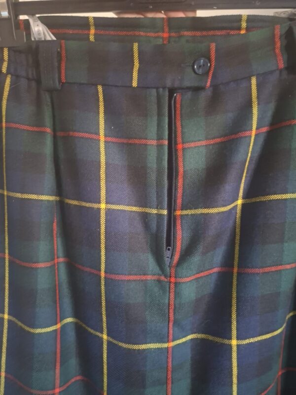 Vintage Rok Schotse Ruit Groen/Blauw Maat 50