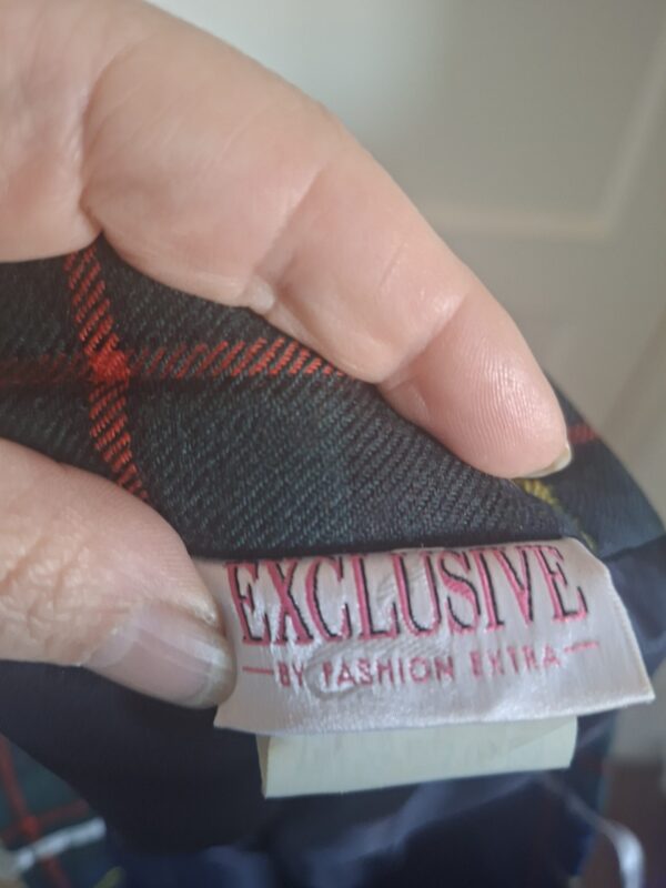 Vintage Rok Schotse Ruit Groen/Blauw Maat 50