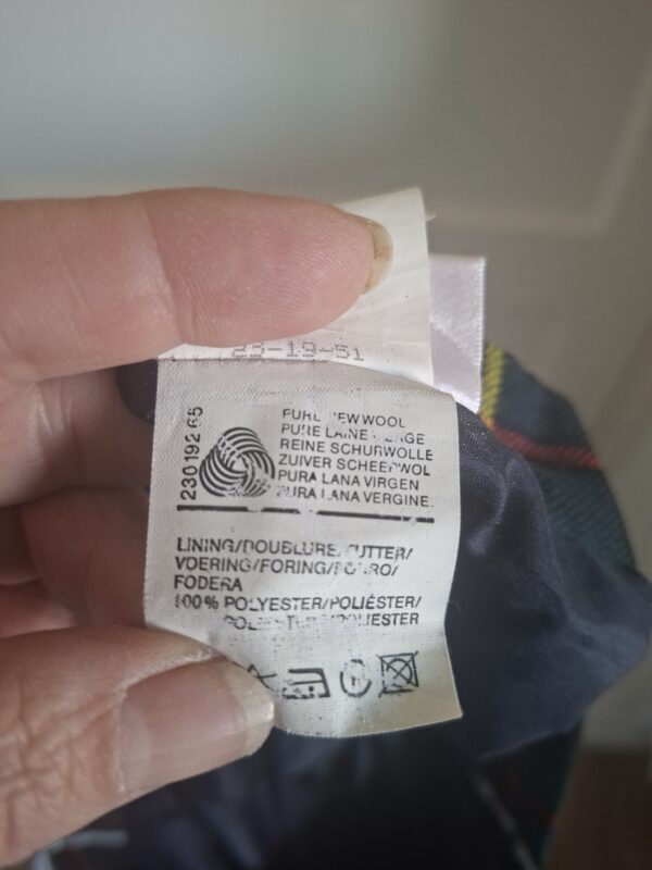 Vintage Rok Schotse Ruit Groen/Blauw Maat 50