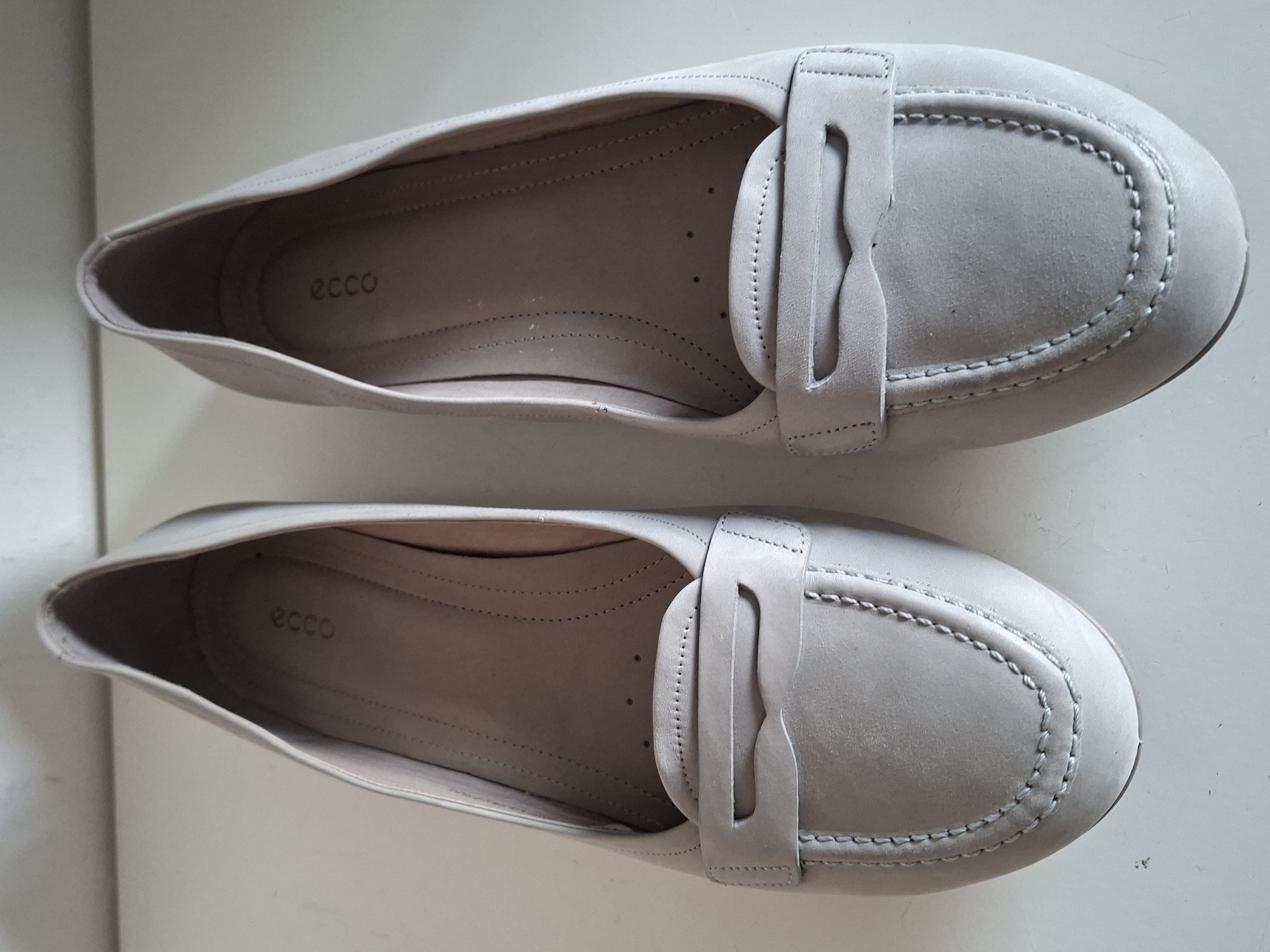 Ecco penny loafers - Lichtgrijs/beige - Maat 42