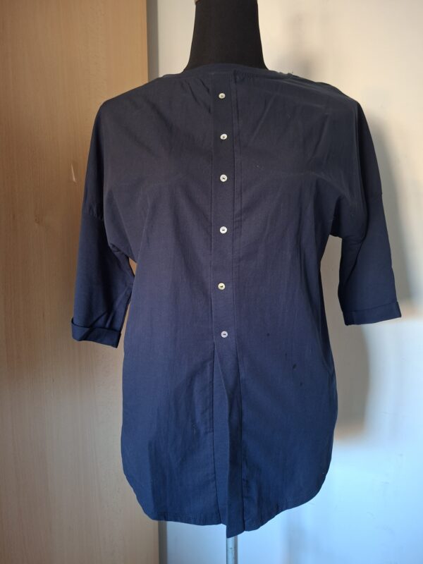 Merkloos top marineblauw maat S