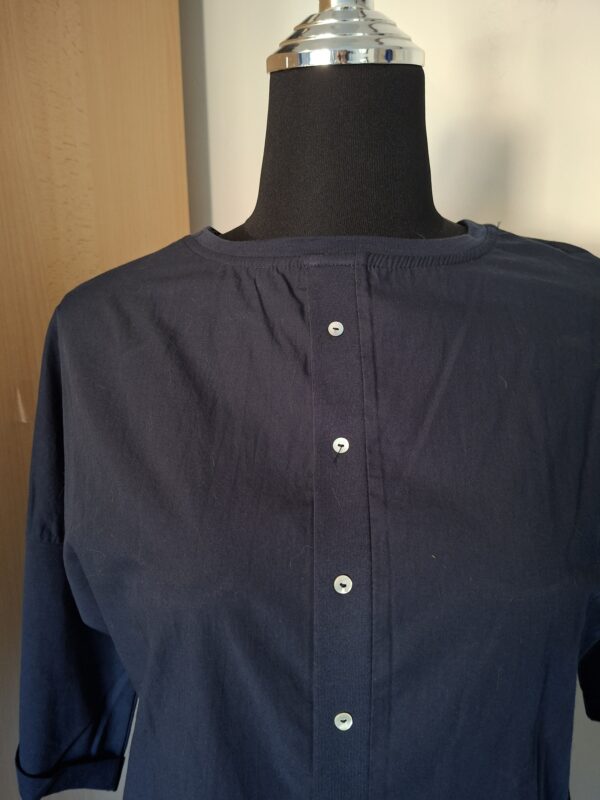 Merkloos top marineblauw maat S