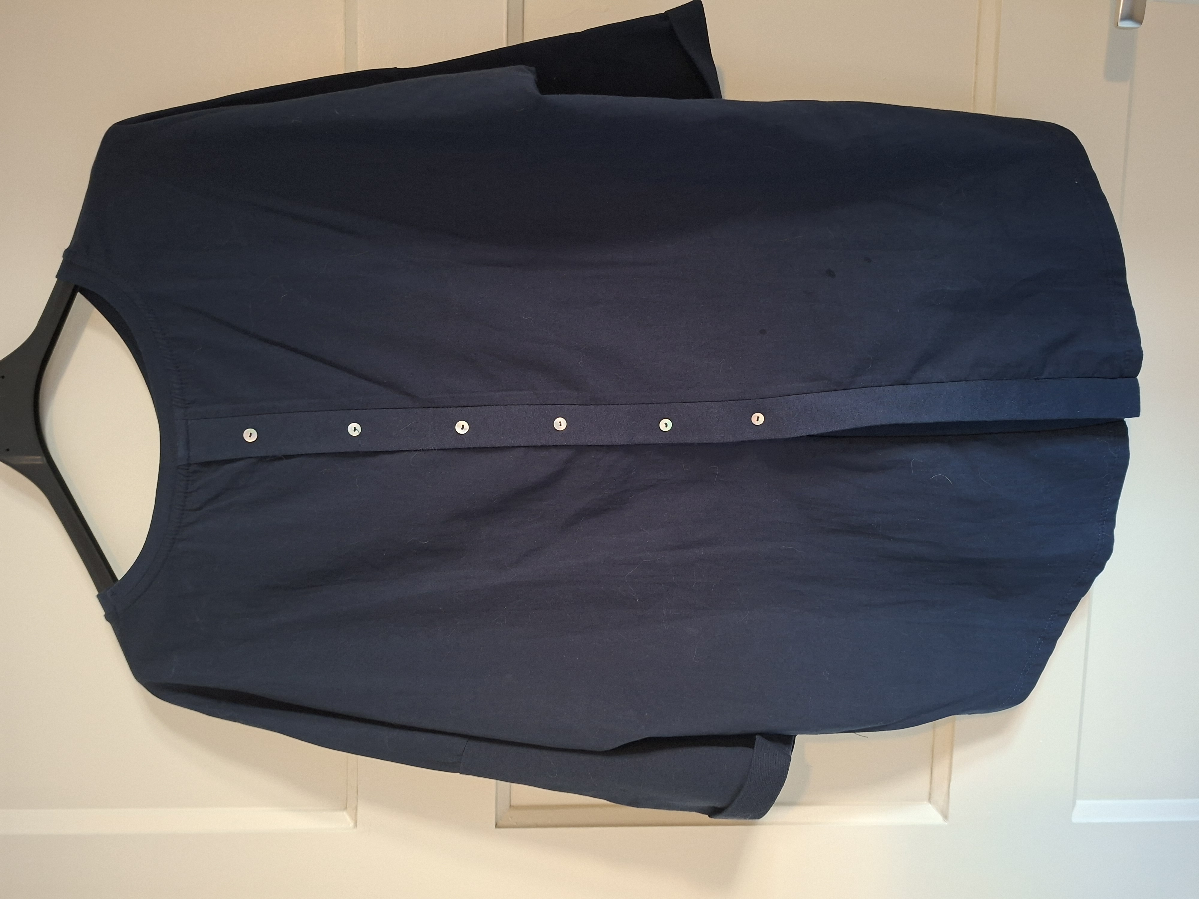 Merkloos top marineblauw maat S