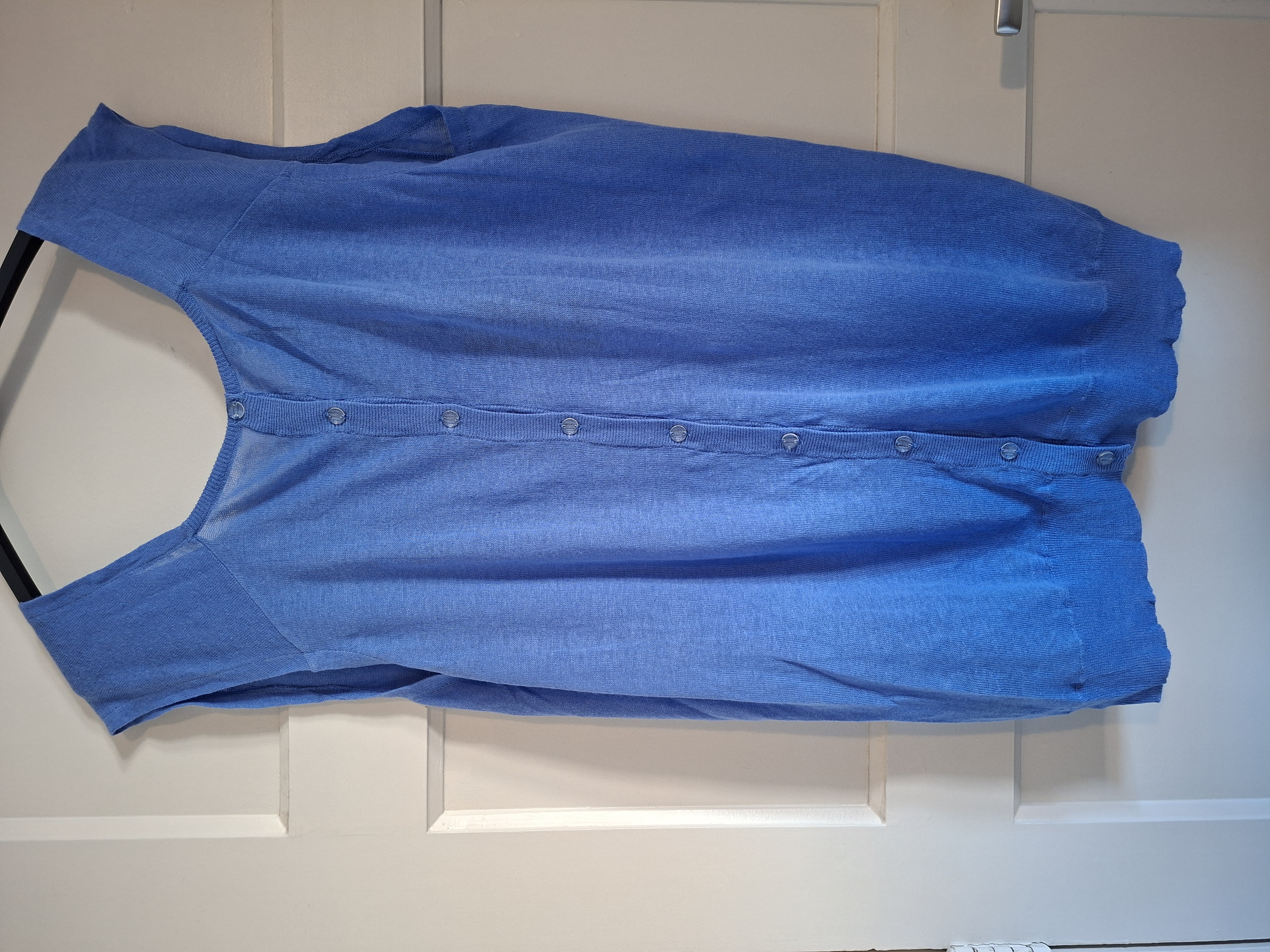 Won Hundred mouwloos vest blauw met knopen achterzijde maat S