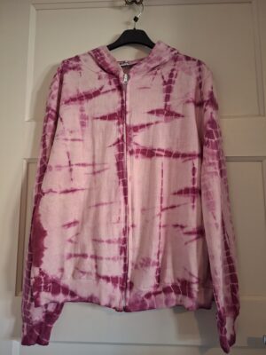 Gold & Silver Paris hoodie roze tie-dye maat M