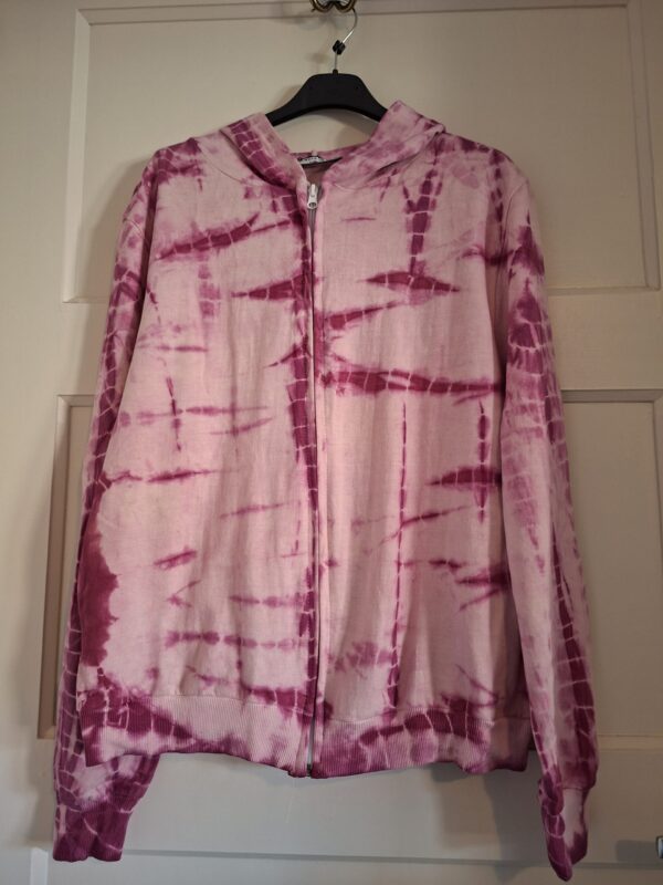 Gold & Silver Paris hoodie roze tie-dye maat M