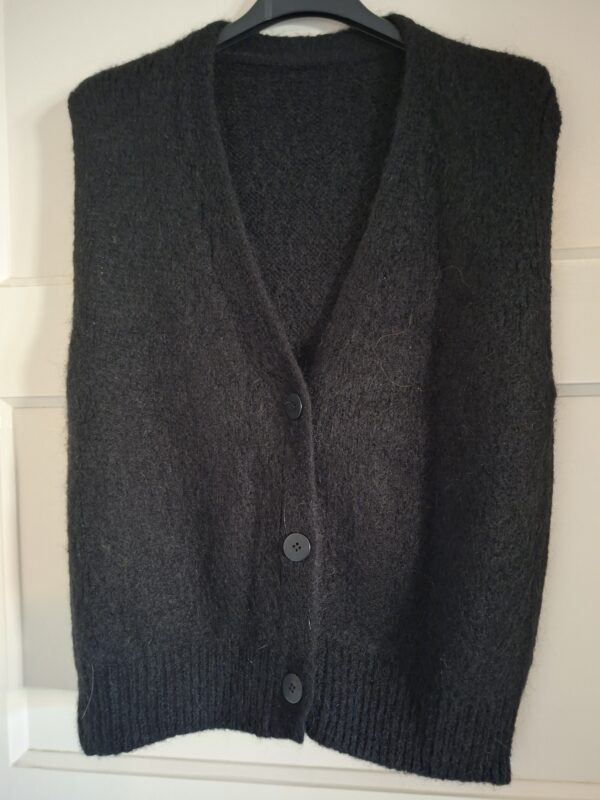 Vestje zonder mouwen zwart mohair maat M/L