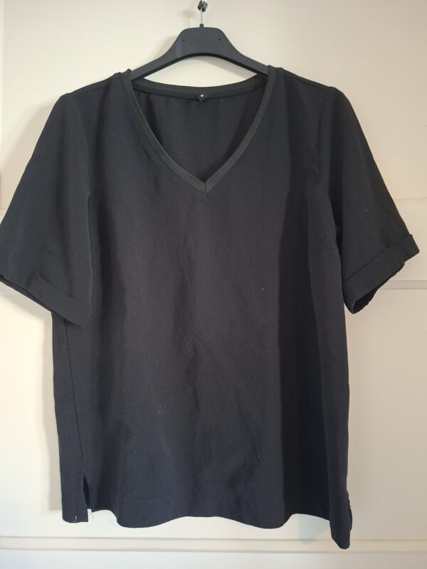 HEMA T-shirt Blouse Zwart Maat S