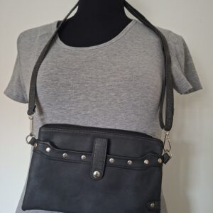 Crossbody Tas / Clutch Zwart met Studs