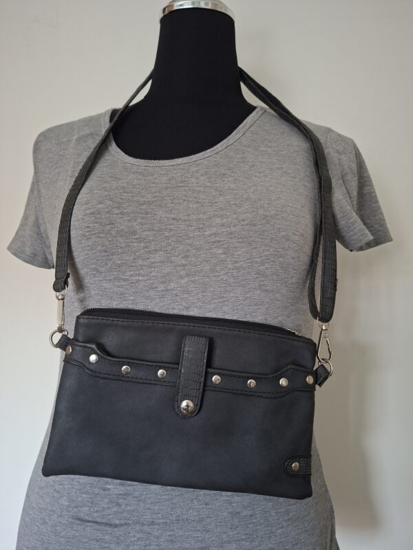 Crossbody Tas / Clutch Zwart met Studs