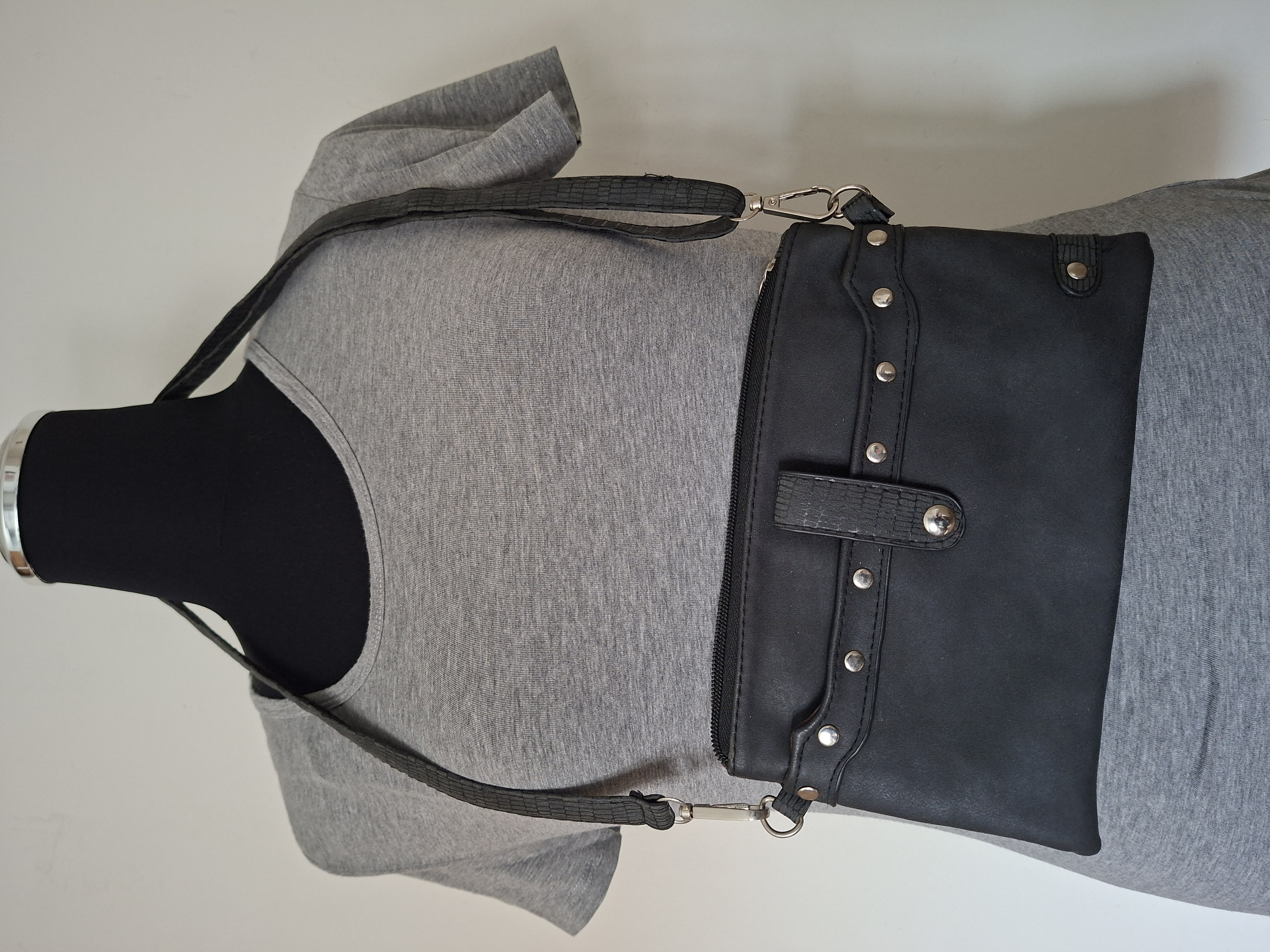 Crossbody Tas / Clutch Zwart met Studs