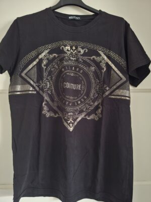 Belman T-shirt Zwart met Goudkleurige Print Maat L