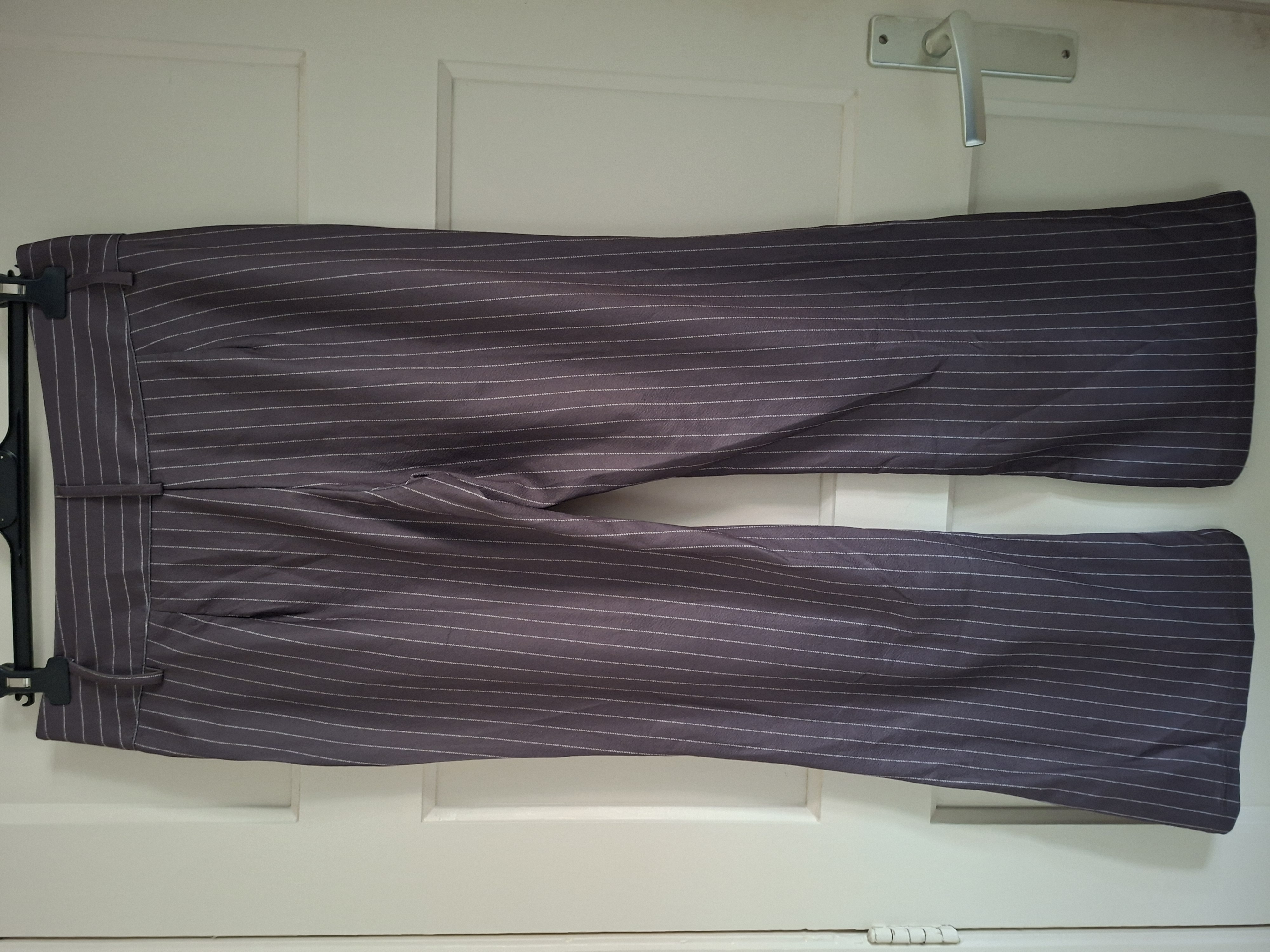 Shein Flared Broek Pinstripe Mauve Maat M (38)