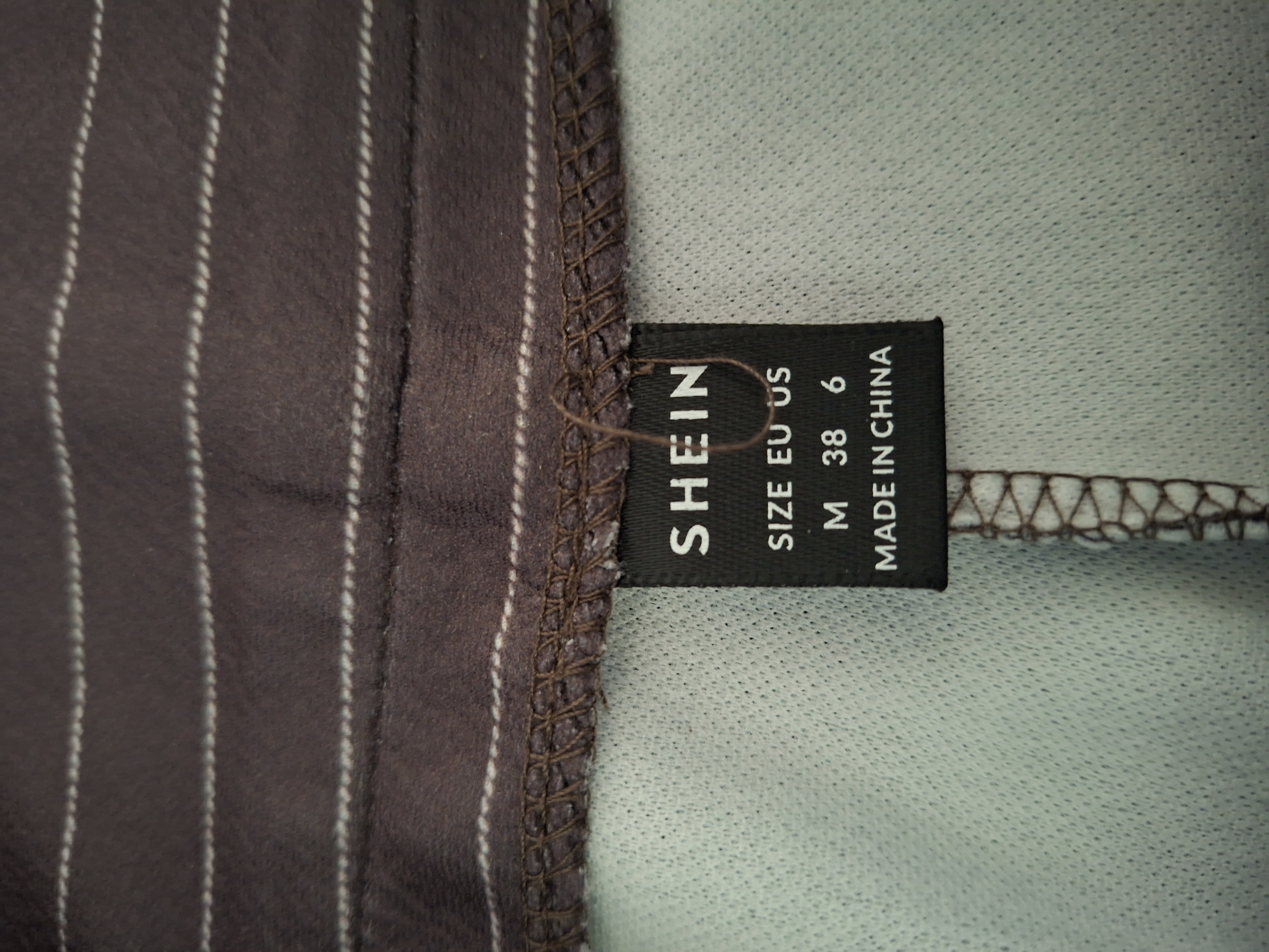 Shein Flared Broek Pinstripe Mauve Maat M (38)