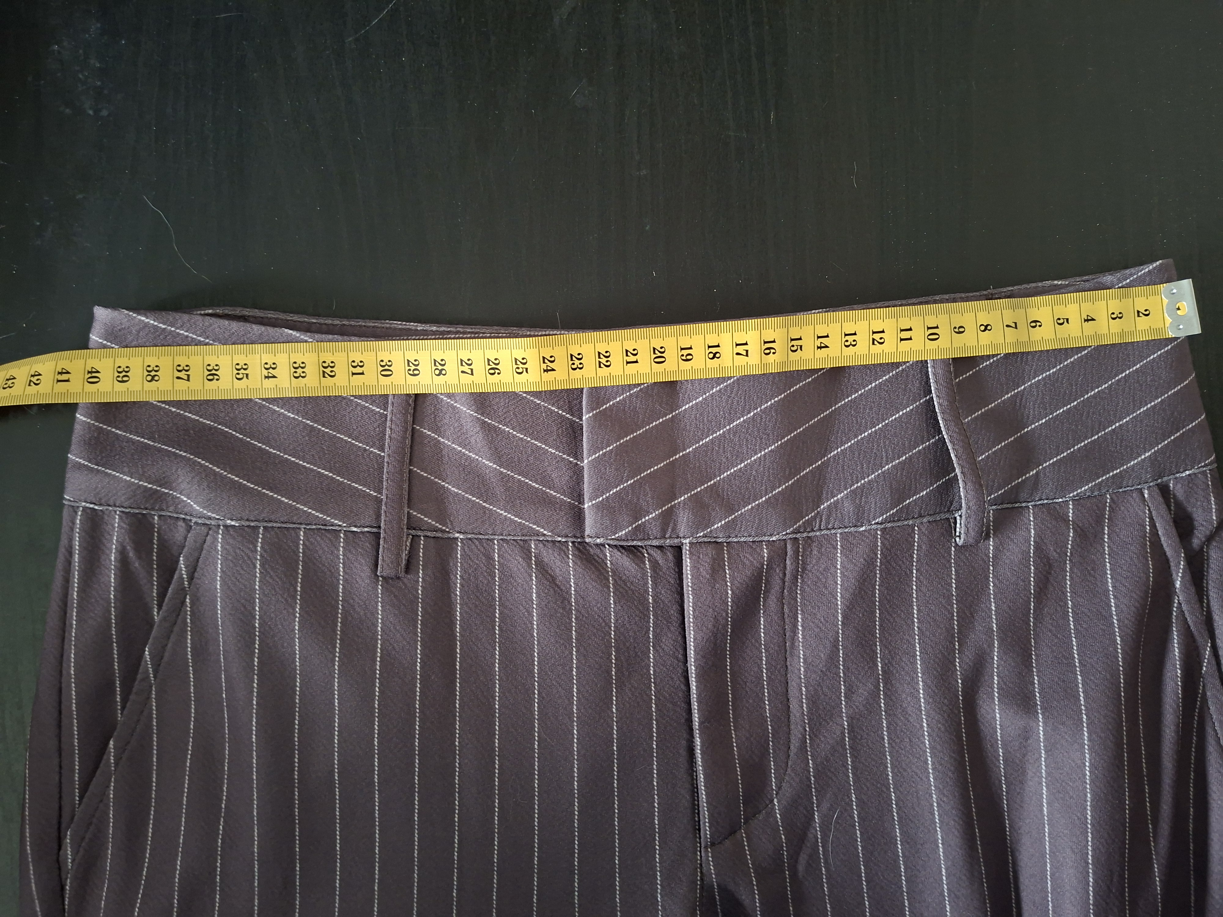 Shein Flared Broek Pinstripe Mauve Maat M (38)