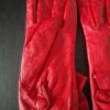 Leren handschoenen rood met strik maat XS/S